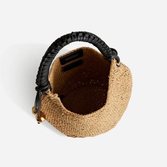 New! Madewell The Camren Mini Bag in Crochet Straw Leather Trim NWOT - Picture 3 of 13